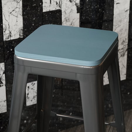 Flash Furniture 4PK Teal-Blue Poly Resin Seats for Stools & Chairs, 4PK 4-JJ-SEA-PL02-CB-GG